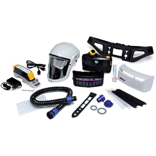 Trousse d'ensemble respirateur d'&eacute;puration d'air propuls&eacute; pour peintre Versaflo, Capuchon & visi&egrave;re, Pile Lithium-ion Distribution Jean Lapalme