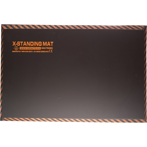 Tapis anti-fatigue pour travail debout, Lisse, 16" x 28" x 1", Noir, Caoutchouc Distribution Jean Lapalme