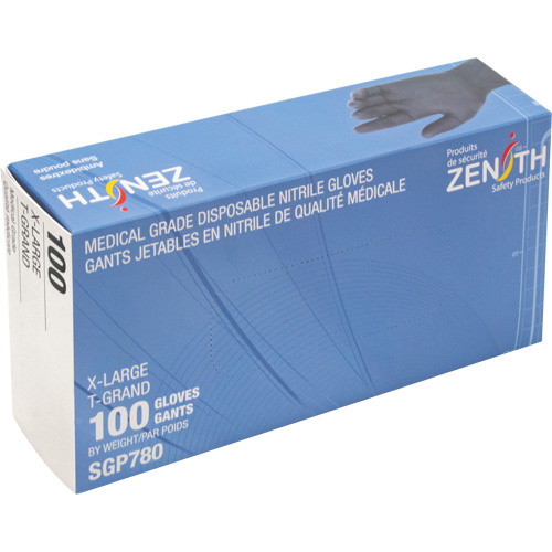 Puncture-Resistant Medical-Grade Disposable Gloves, X-Large, Nitrile, 5-mil, Powder-Free, Black, Class 2 Distribution Jean Lapalme