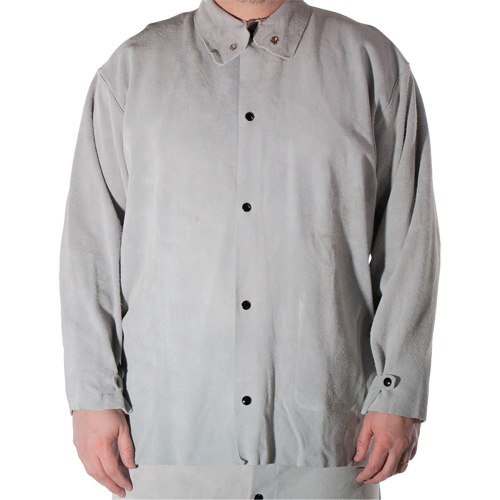 Veste de soudage en cuir de vache refendu, Cuir, Petit, Gris Distribution Jean Lapalme