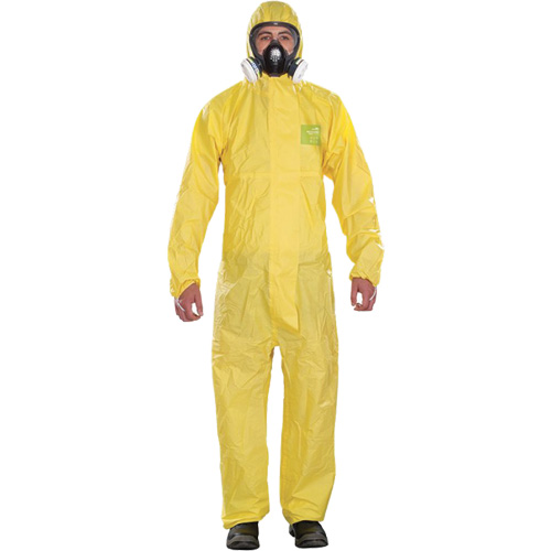 Microchem&reg; Medium-Duty Disposable Coveralls, Small, Yellow, Polypropylene Distribution Jean Lapalme