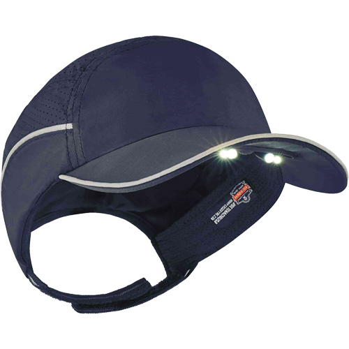 Skullerz&reg; 8965 Lightweight Bump Cap Hat with LED Lighting, Navy Blue Distribution Jean Lapalme