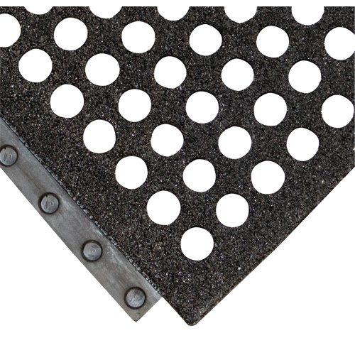 24/Seven&reg; Locksafe&reg; Anti-Fatigue Mat, Honeycomb, 3' x 3' x 5/8", Black, Natural Rubber Distribution Jean Lapalme