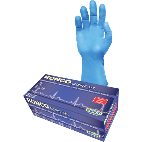 Blurite XPL Examination Gloves, Small, Nitrile, 8-mil, Powder-Free, Blue, Class 2 Distribution Jean Lapalme