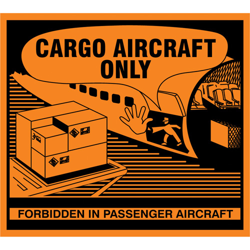 &eacute;tiquettes de manutention Cargo Aircraft Only, 4-3/4" lo x 4-1/4" la, Orange Distribution Jean Lapalme