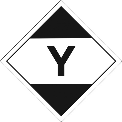 "Y" Limited Quantity Air Shipping Labels, 4" L x 4" W, Black on White Distribution Jean Lapalme