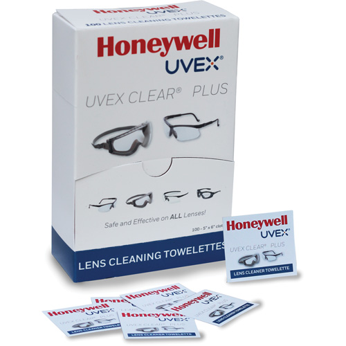 Uvex&reg; Clear&reg; Plus Towelettes, 5.25" x 8", Pack Of 100 Distribution Jean Lapalme