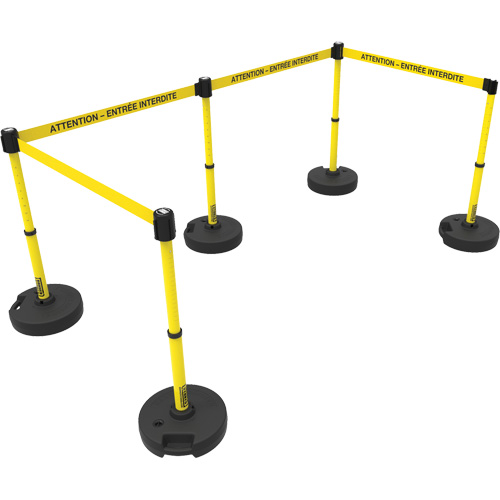 Plus Barrier Post Set, Plastic, 42" H, Yellow Tape, 15' Tape Length Distribution Jean Lapalme