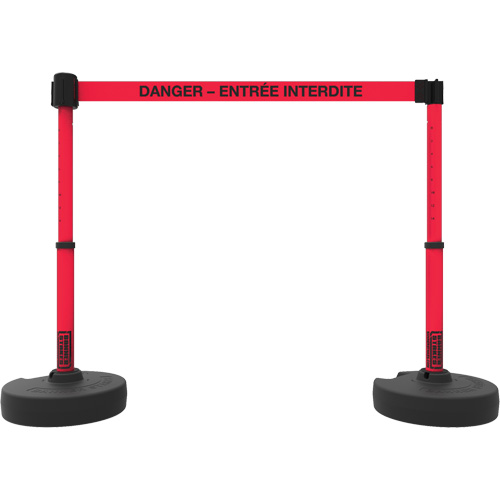Plus Barrier Post Set, Plastic, 42" H, Red Tape, 15' Tape Length Distribution Jean Lapalme