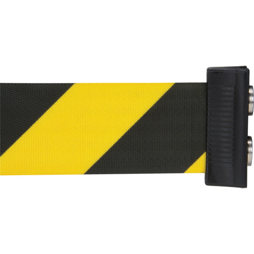 Cassette de ruban magn&eacute;tique pour barri&egrave;re de contr&ocirc;le des foules personnalis&eacute;e, 7', Ruban Noir et jaune Distribution Jean Lapalme