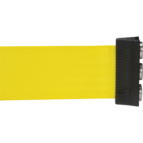 Cassette de ruban magn&eacute;tique pour barri&egrave;re de contr&ocirc;le des foules personnalis&eacute;e, 12', Ruban Jaune Distribution Jean Lapalme