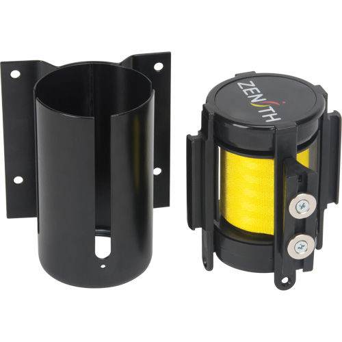 Wall Mount Barrier with Magnetic Tape, Steel, Screw Mount, 7', Yellow Tape Distribution Jean Lapalme