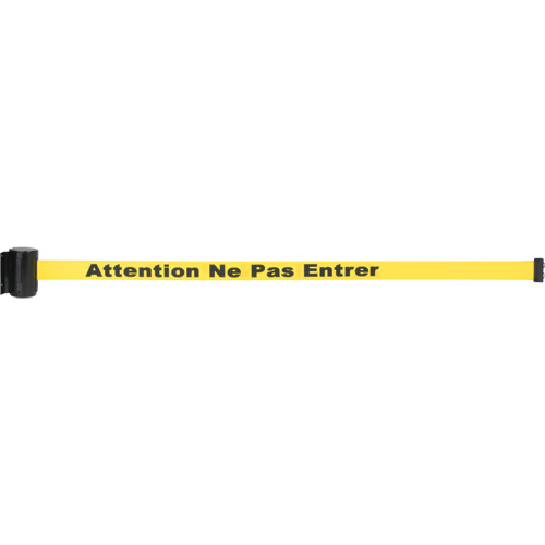 Wall Mount Barrier with Magnetic Tape, Steel, Screw Mount, 7', Yellow Tape Distribution Jean Lapalme