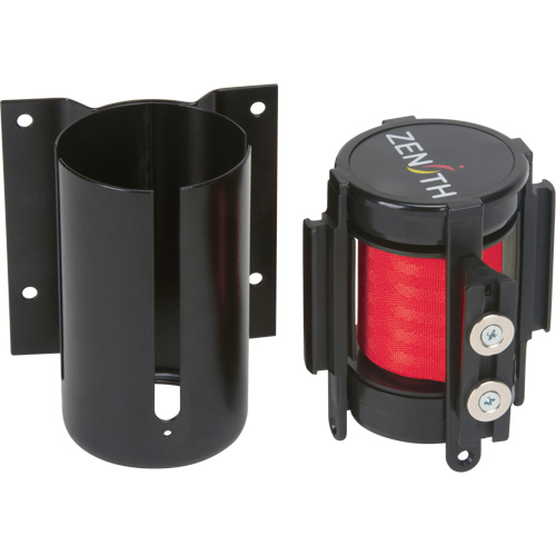 Wall Mount Barrier with Magnetic Tape, Steel, Screw Mount, 7', Red Tape Distribution Jean Lapalme