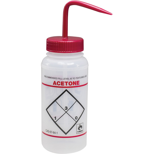 "Acetone" Safety-Labeled Wide-Mouth Wash Bottle, 16 oz. Distribution Jean Lapalme