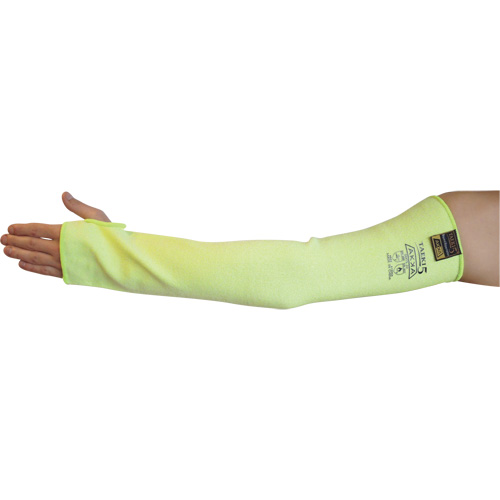 Cut Resistant Sleeve with Thumbhole, Taeki 5, 22", ASTM ANSI Level A4/EN 388 Level 5, High Visibility Yellow Distribution Jean Lapalme