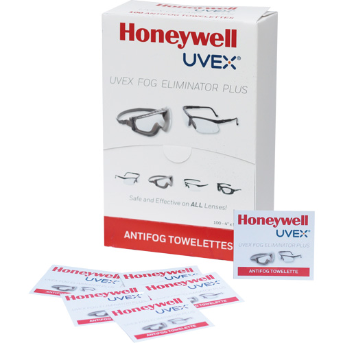 Lingettes antibu&eacute;e pour lunettes Uvex Fog Eliminator Plus, 4" x 5", Paquet de 100 Distribution Jean Lapalme
