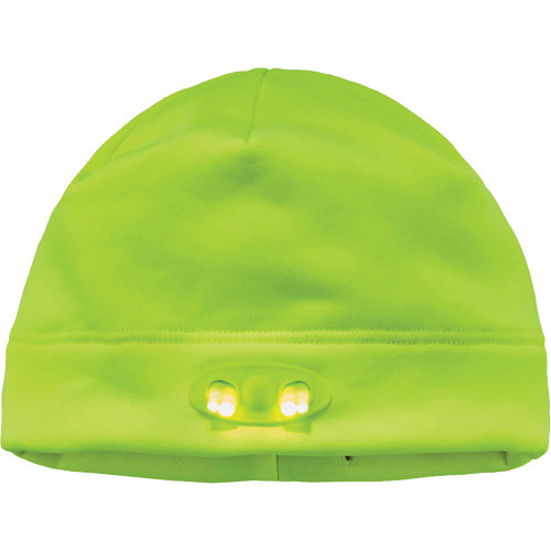 N-Ferno&reg; Skull Cap Beanie Hat with LED Lights, One Size, High-Visibility Lime Green Distribution Jean Lapalme