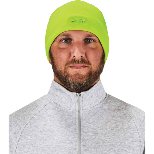 N-Ferno&reg; Skull Cap Beanie Hat with LED Lights, One Size, High-Visibility Lime Green Distribution Jean Lapalme