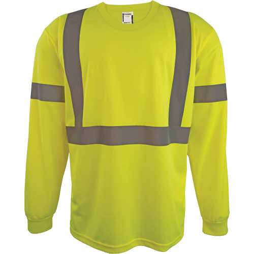 Long Sleeve Safety Shirt, Polyester, 2X-Large, High Visibility Lime-Yellow Distribution Jean Lapalme