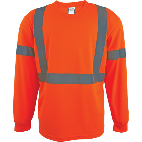 Chemise de s&eacute;curit&eacute; &agrave; manches longues, Polyester, 2T-Grand, Orange haute visibilit&eacute; Distribution Jean Lapalme