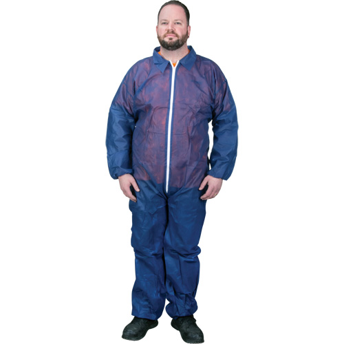 Coveralls, Medium, Blue, Polypropylene Distribution Jean Lapalme