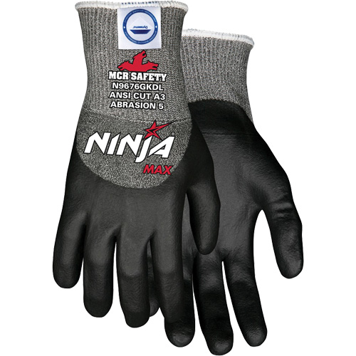 Gants r&eacute;sistant aux coupures Max Ninja, Taille Moyen, Calibre 10, Rev&ecirc;tement Bipolym&egrave;re, Enveloppe en Dyneema, ASTM ANSI niveau A3 Distribution Jean Lapalme