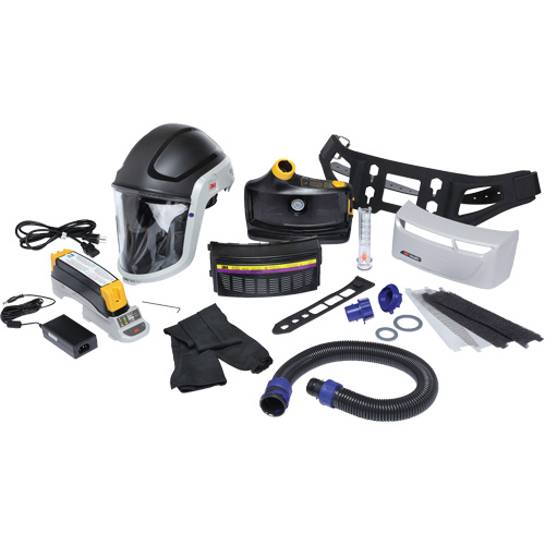 Trousse de respirateur d&eacute;puration dair propuls&eacute; pour lindustrie lourde Versaflo, Capuchon & visi&egrave;re, Pile Lithium-ion Distribution Jean Lapalme