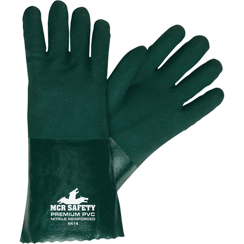 Chemical Resistant Gloves, Size Large, 14" L, PVC, Jersey Inner Lining Distribution Jean Lapalme
