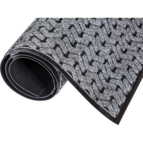 Tire-Track Performance Entrance Mats, Wiper/Scraper, 4' x 8' x 3/8", Grey Distribution Jean Lapalme