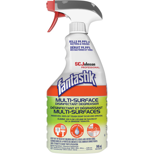 D&eacute;sinfectant et d&eacute;graissant multisurface professionnel Fantastik, 946 ml, Bouteille &agrave; g&acirc;chette Distribution Jean Lapalme