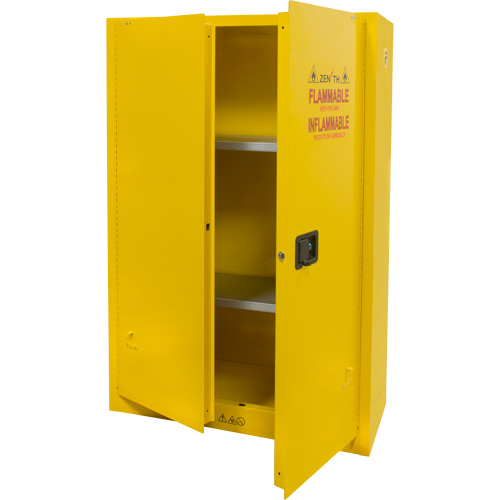 Flammable Storage Cabinet, 45 gal., 2 Door, 43" W x 65" H x 18" D Distribution Jean Lapalme