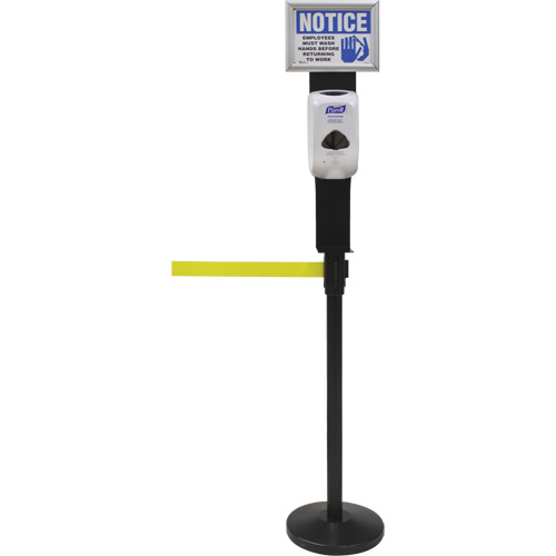 Sign & Dispenser Holder for Crowd Control Post, Black Distribution Jean Lapalme