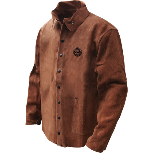 Veste de soudage en cuir fleur de vache refendu Gander Brand, Cuir, 4T-Grand, Brun Distribution Jean Lapalme