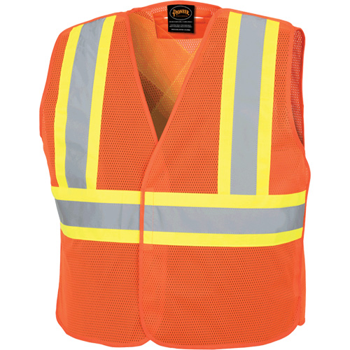 597P Tear-Away Safety Vest, High Visibility Orange, Medium/Small, Polyester Distribution Jean Lapalme