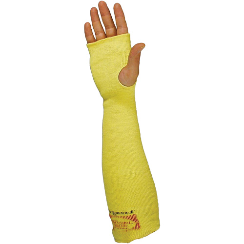 Manchons avec trou pour pouce, Kevlar, 22", ANSI/ISEA 105 niveau 3/EN 388 niveau 3, Jaune Distribution Jean Lapalme