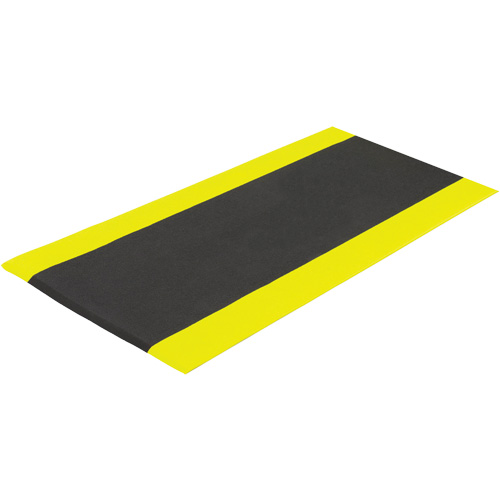 Tapis antifatigue Airsoft, Rugueux, 3' x 5' x 3/8", Noir/Jaune, &eacute;ponge en PVC Distribution Jean Lapalme