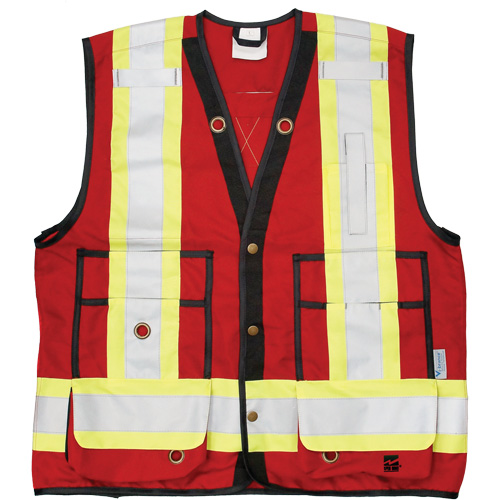 Open Road&reg; Surveyor Vest, Red, Large, Polyester Distribution Jean Lapalme