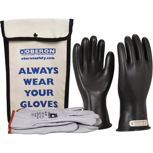 Ensemble de gants en caoutchouc pour l'&eacute;lectricit&eacute; de classe 0, 10, 11" lo, 20 cal/cm², NFPA 70E Distribution Jean Lapalme