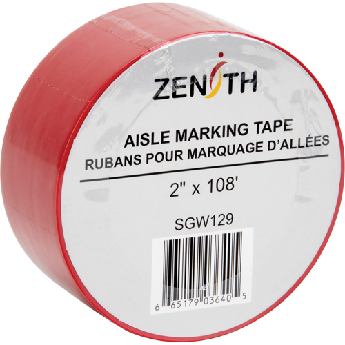 Aisle Marking Tape, 2" x 108', PVC, Red Distribution Jean Lapalme