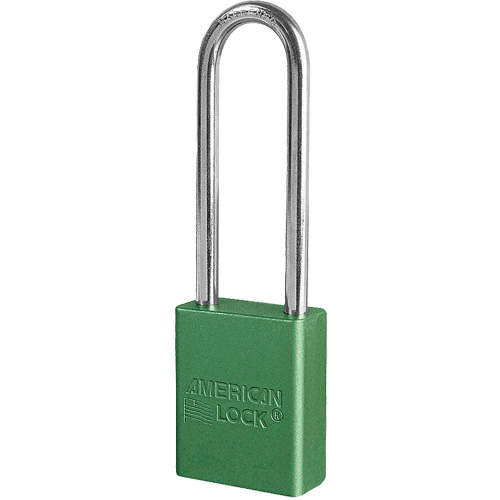 American Lock&reg; Safety Padlock, Green, Keyed Different, Aluminum, 1-1/2" Width Distribution Jean Lapalme