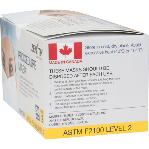 Disposable Procedure Face Masks, ASTM F2100 Level 2, Class 1 Distribution Jean Lapalme