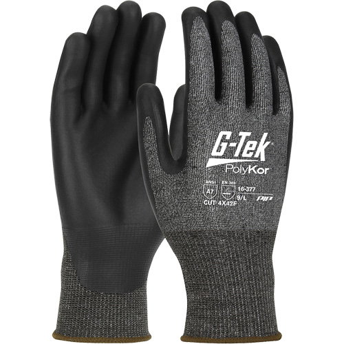G-Tek&reg; PolyKor&reg; X7 Cut Resistant Gloves, Small, 18 Gauge, Polyurethane Coated, ASTM ANSI Level A7/EN 388 Level F Distribution Jean Lapalme