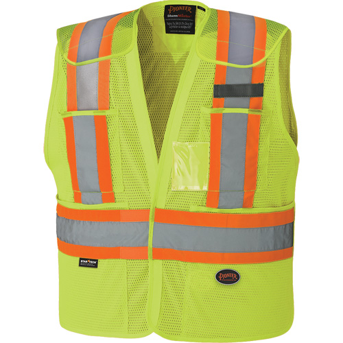 6933 High-Visibility Drop Shoulder Safety Tear-Away Vest, High Visibility Lime-Yellow, Medium/Small, Polyester Distribution Jean Lapalme