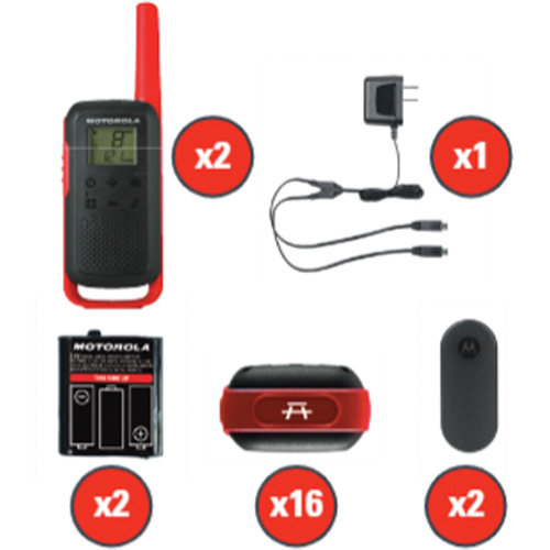 Radios bidirectionnelles Talkabout, Bande FRS, 22 canaux, Port&eacute;e 32 km Distribution Jean Lapalme
