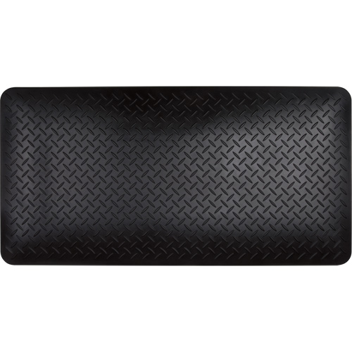 Anti-Fatigue Matting, Diamond, 1-2/3' x 3-1/4' x 3/4", Black, Polyurethane Distribution Jean Lapalme