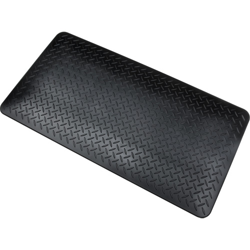 Anti-Fatigue Matting, Diamond, 1-2/3' x 3-1/4' x 3/4", Black, Polyurethane Distribution Jean Lapalme