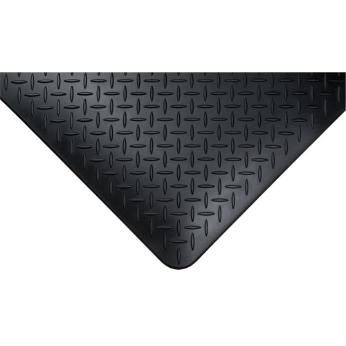 Anti-Fatigue Matting, Diamond, 1-2/3' x 3-1/4' x 3/4", Black, Polyurethane Distribution Jean Lapalme