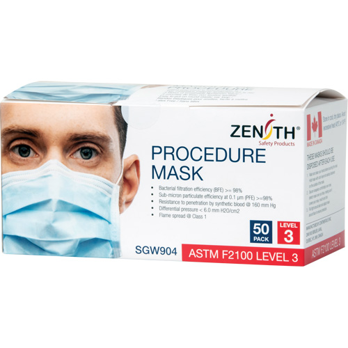 Masques d'intervention jetables, ASTM F2100 Niveau 3, Classe 1 Distribution Jean Lapalme