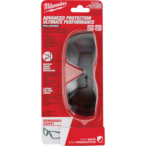 Performance Safety Glasses with Gasket, Black Lens, Polarized, Meets/Exceeds CSA Z94.3 Distribution Jean Lapalme